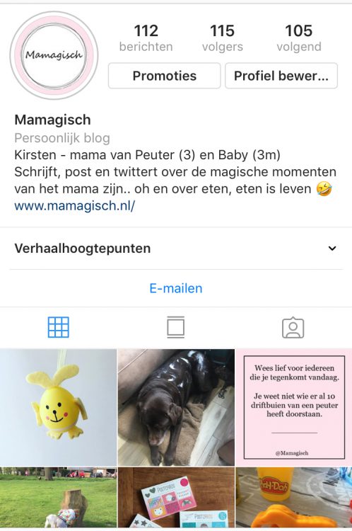 Instagramprofiel Mamagisch