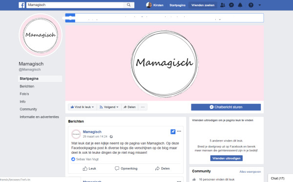 Facebookpagina Mamagisch