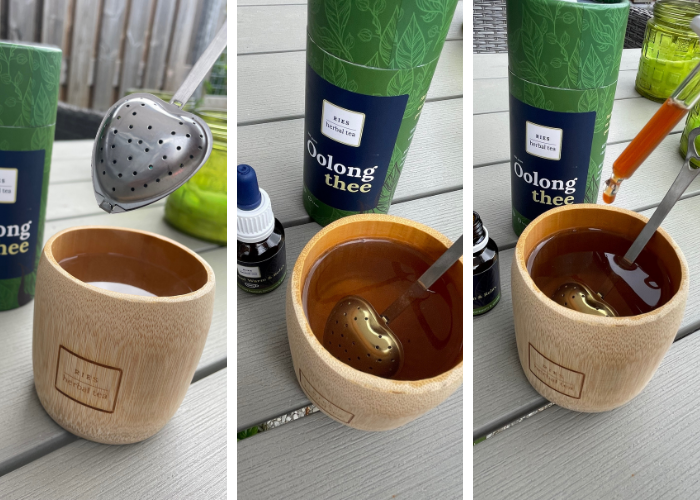 RIES Herbal Tea: thee zetten met losse thee en kruidenextract.
