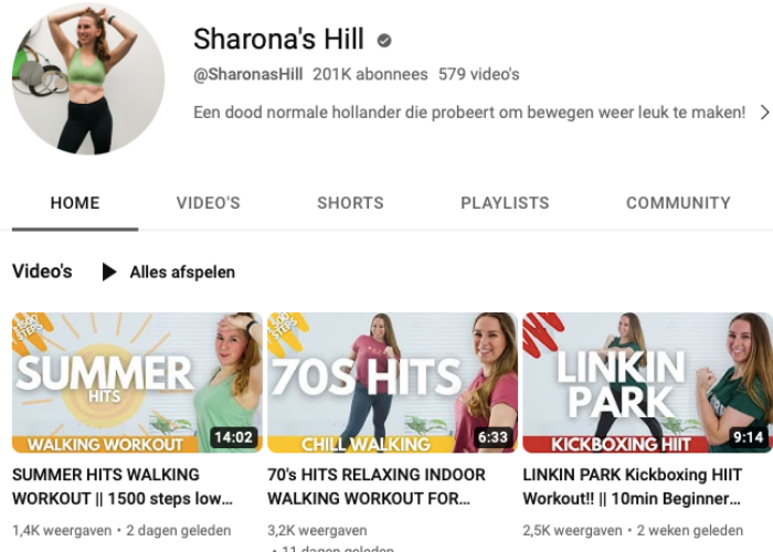 Youtubekanaal van Sharona's Hill