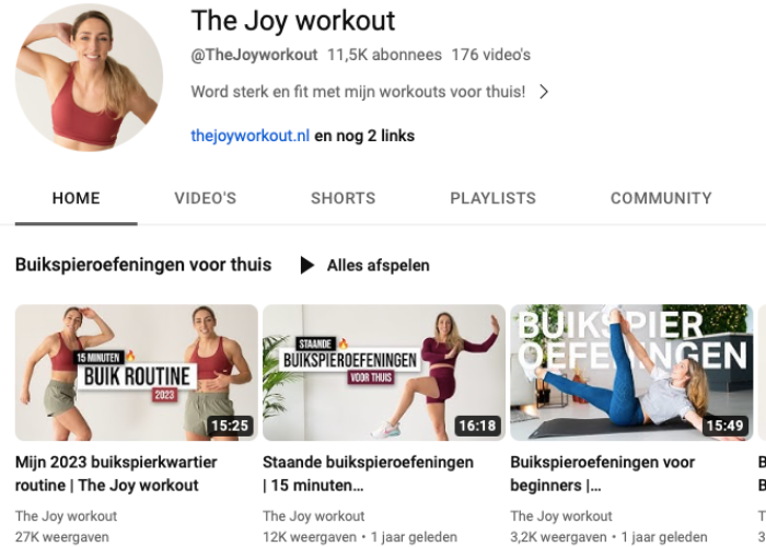 The Joy Workout op Youtube.