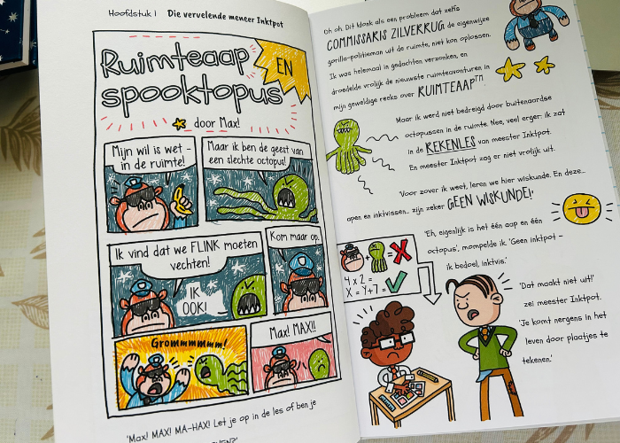 Graphic novel Super sukkel is in full color.