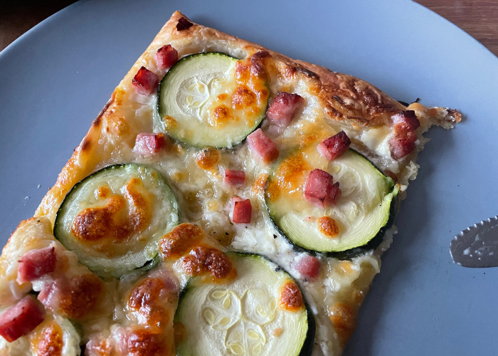 Recept hartige plaattaart met courgette en ham