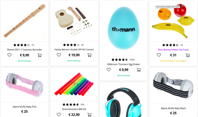 Muziek instrumenten voor kinderen.