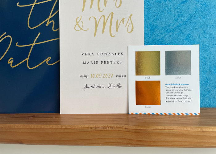 Trouwkaarten met foliedruk voorbeelden