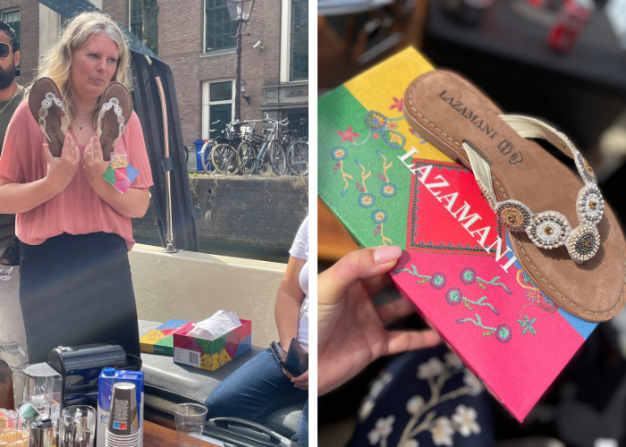 Lazamani leren slippers en sandalen.