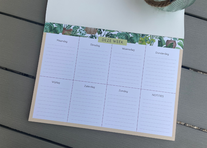 Ongedateerde weekplanner