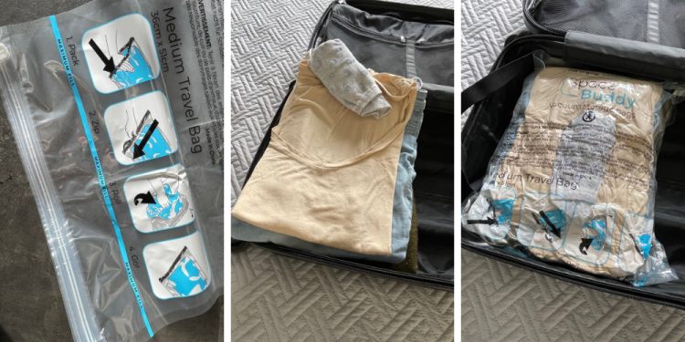 Vacuüm opbergzakken voor in de koffer zonder stofzuiger.