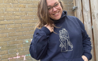 Lijntekening op textiel van NOOSS!